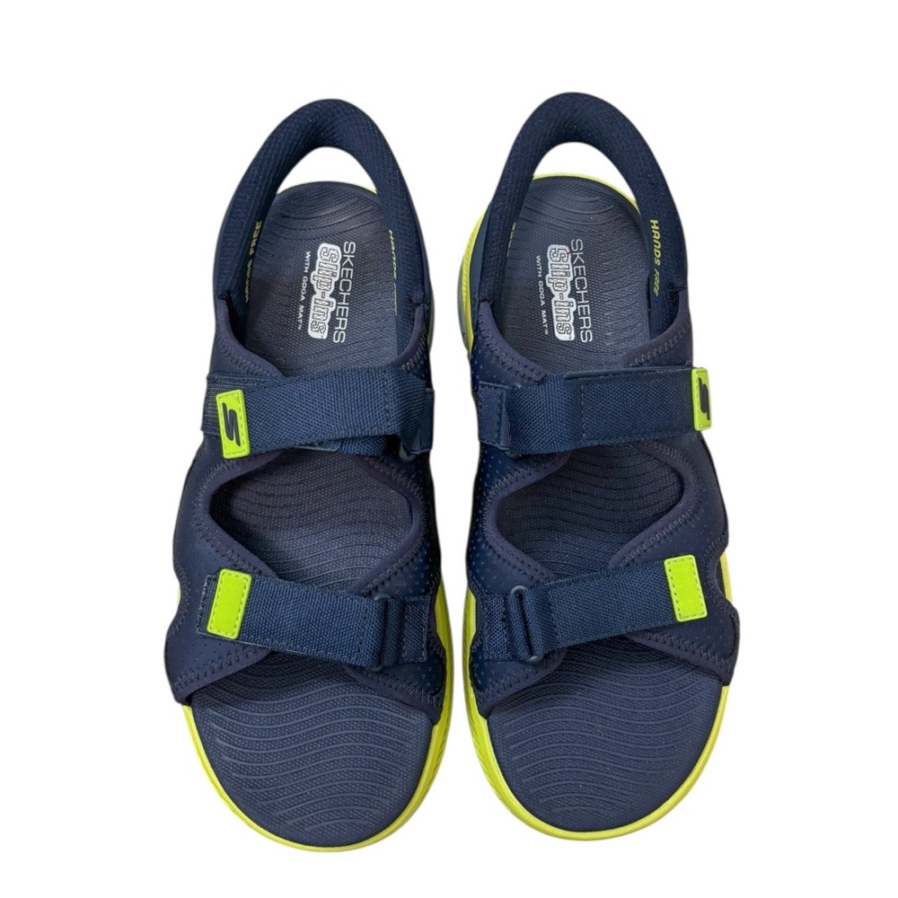 Skechers Navy and Lime Green Sport Sandal - Picture 8 of 10